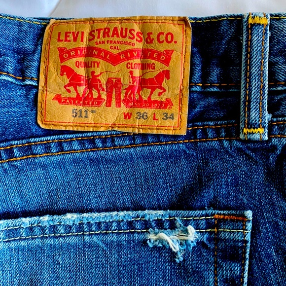 Levi’s 511 slim-fit distressed jeans never worn W36 L34. - Picture 3 of 5